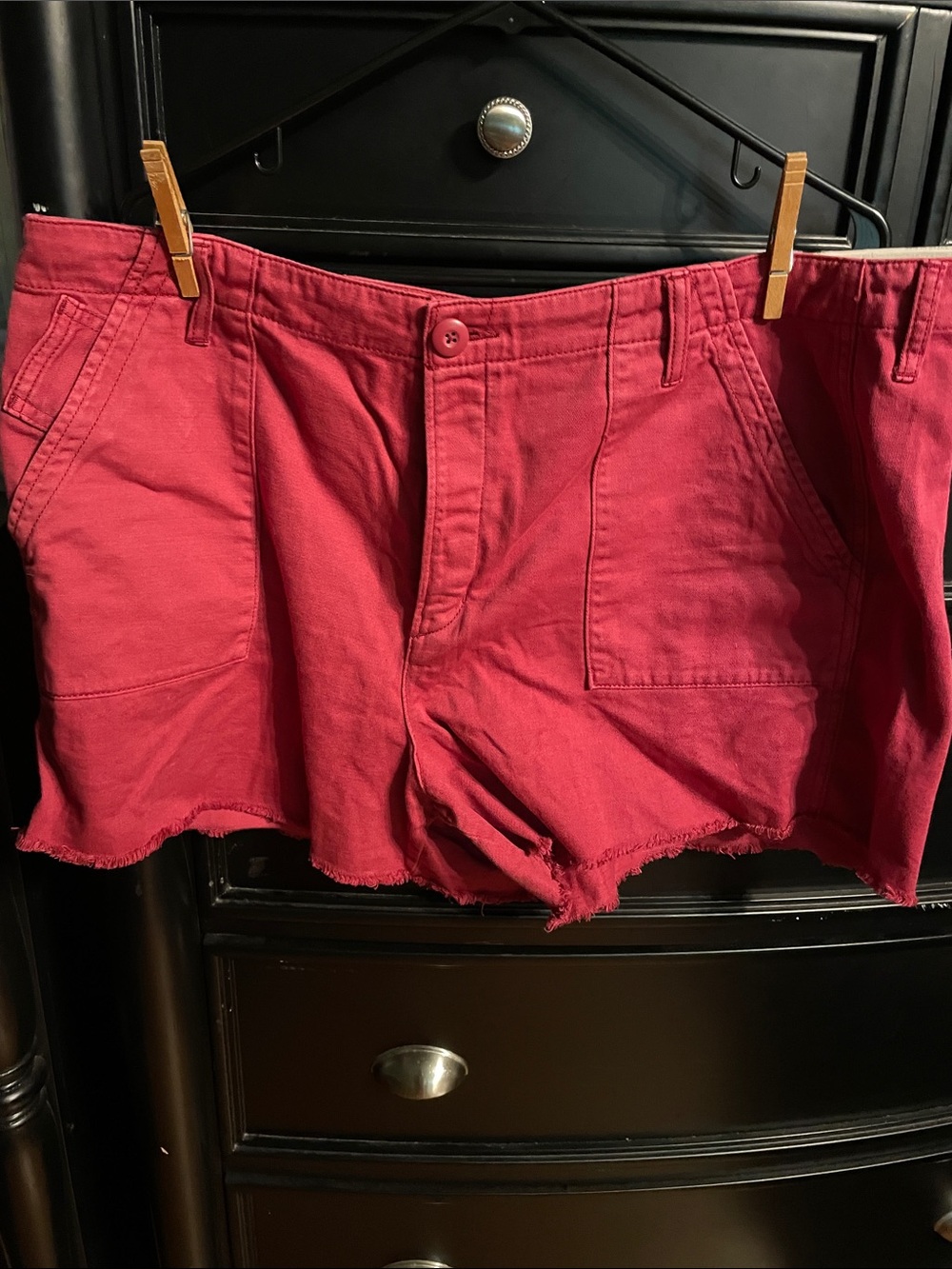 American Eagle Outfitters Raspberry Cutoff Jean Shorts